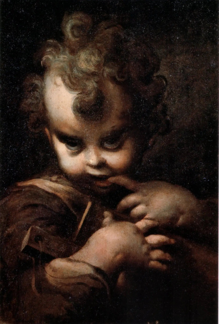 मुंह में उंगली के साथ लड़का - Parmigianino