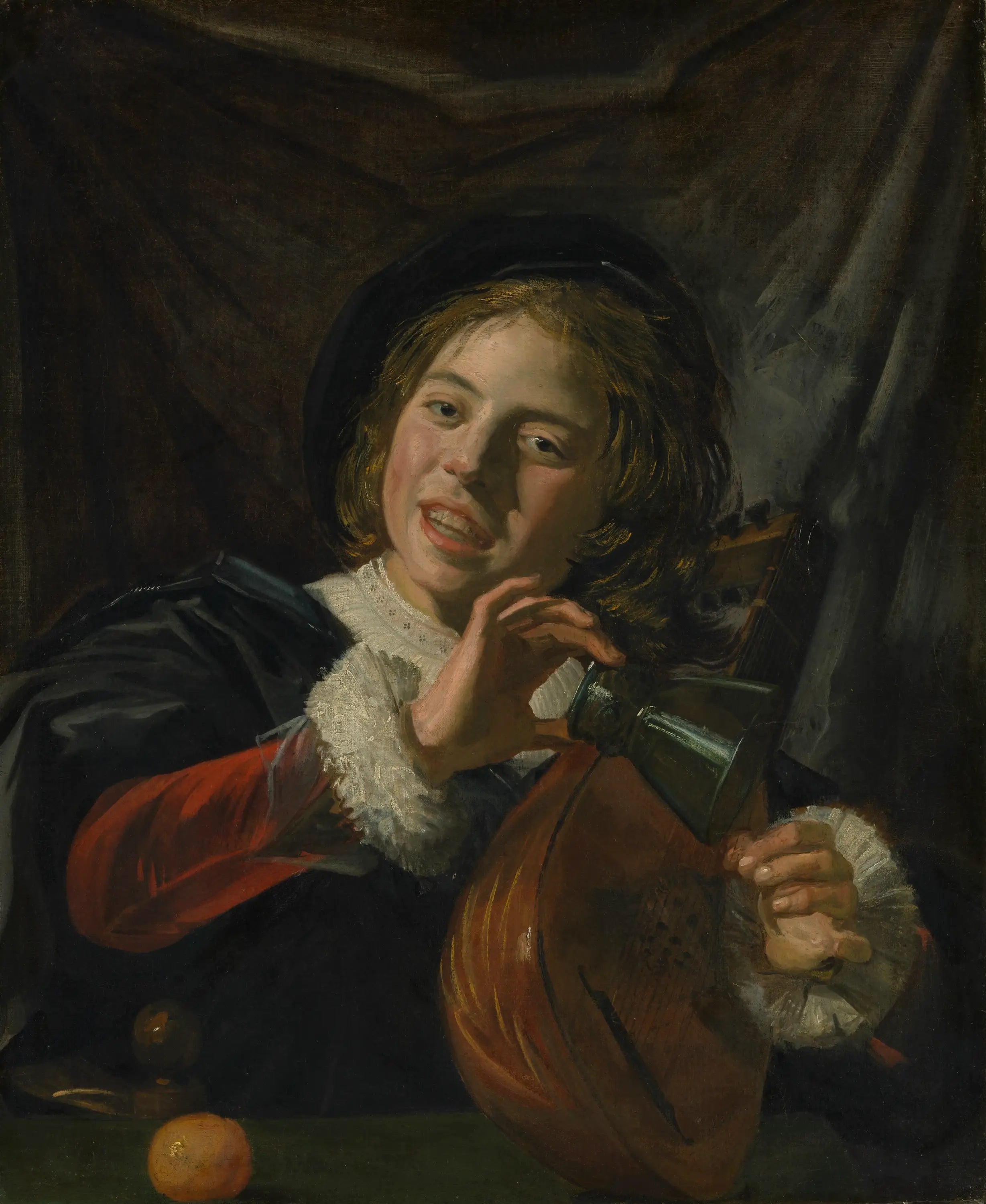 Garçon avec un verre et un luth - Frans Hals - Alpha Reproduction