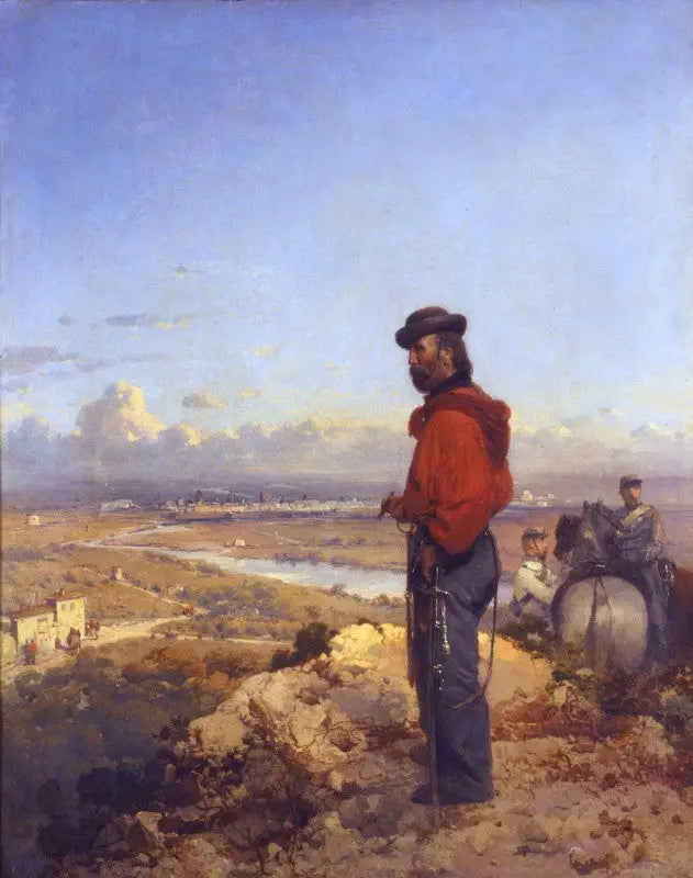 Garibaldi sulle alture di Sant’Angelo presso Capua - Gerolamo Induno image 1 reproduction de peinture à l’huile