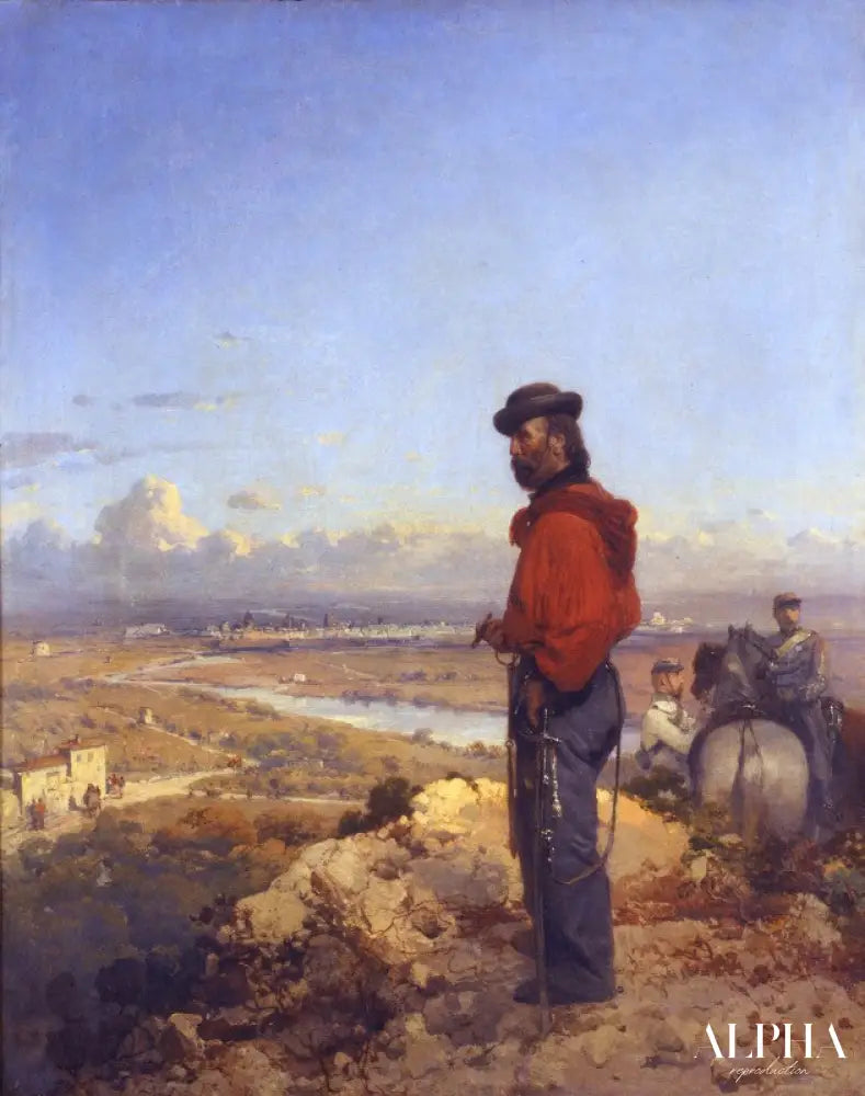 Garibaldi sur les hauteurs de Sant’Angelo près de Capoue - Gerolamo Induno Reproductions de tableaux à la peinture à