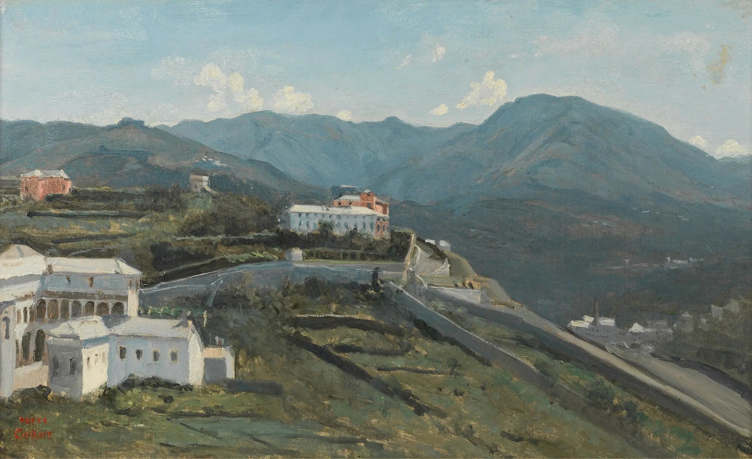 Gênes. Un bout de la ville et des Apennins - Jean-Baptiste Camille Corot - Alpha Reproduction