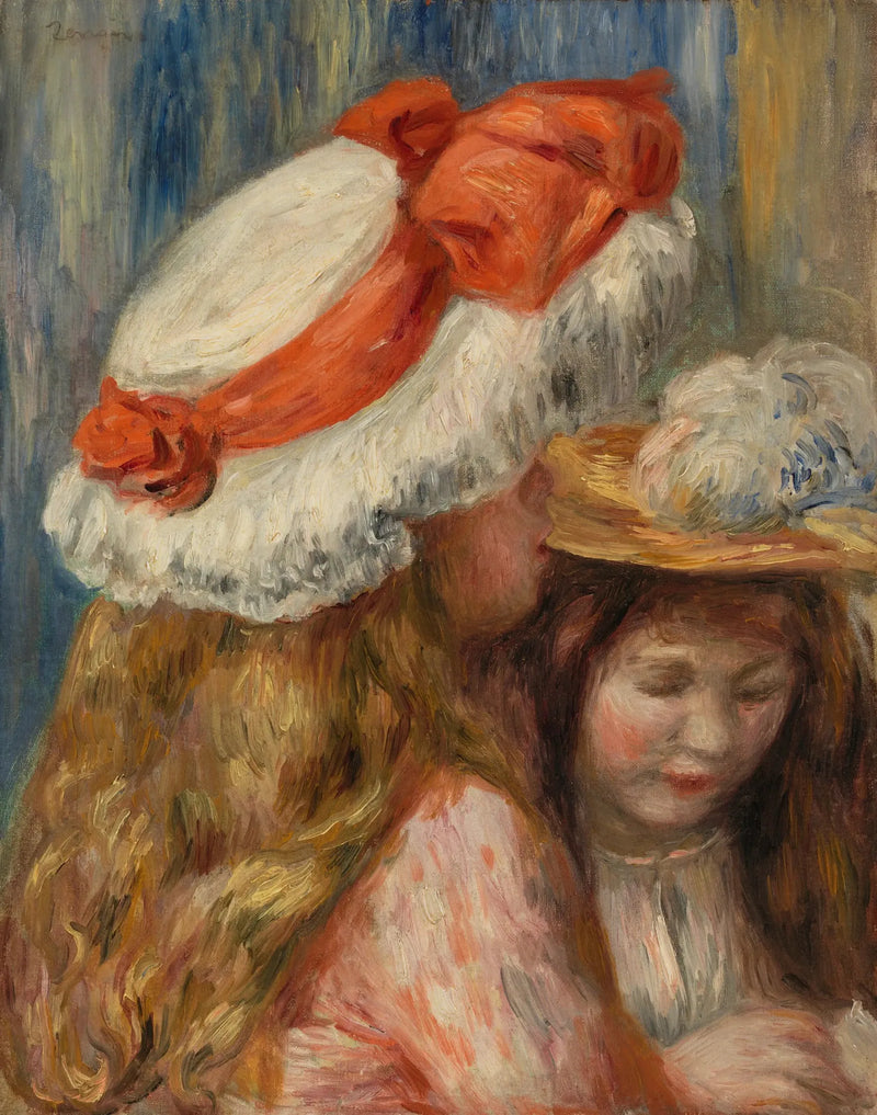 टोपी पहने लड़कियाँ (Jeunes filles aux chapeaux) - पियरे-ऑगस्ट रेनॉर