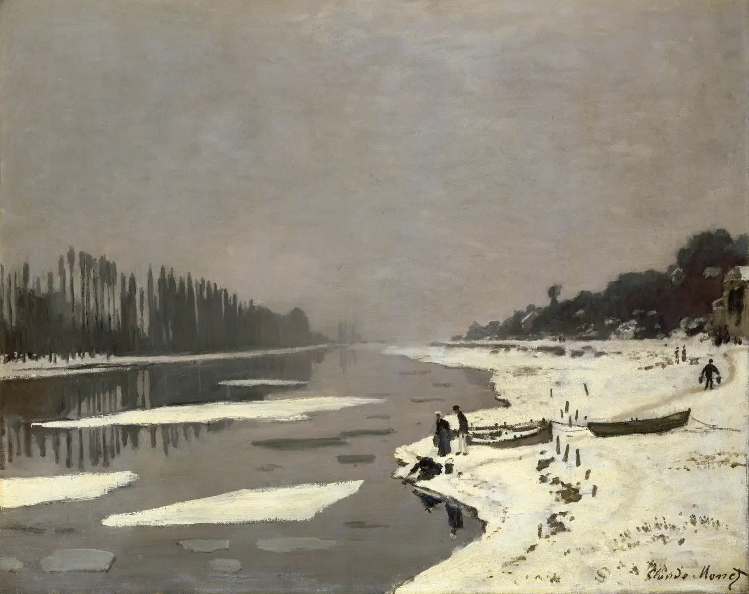 Reproduction du tableau « Glaçons à Bougival - Claude Monet » par Alpha Reproduction en peinture à l’huile