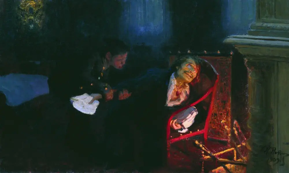 Gogol brûle le manuscrit de la deuxième partie des « Âmes mortes ». - Ilya Repin - Alpha Reproduction