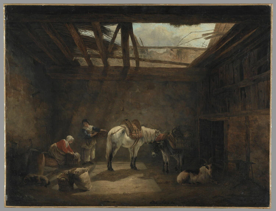 Une grange ruinée que le soleil éclaire. Intérieur des écuries de Mécène à Tivoli - Jean-Francois Legillon