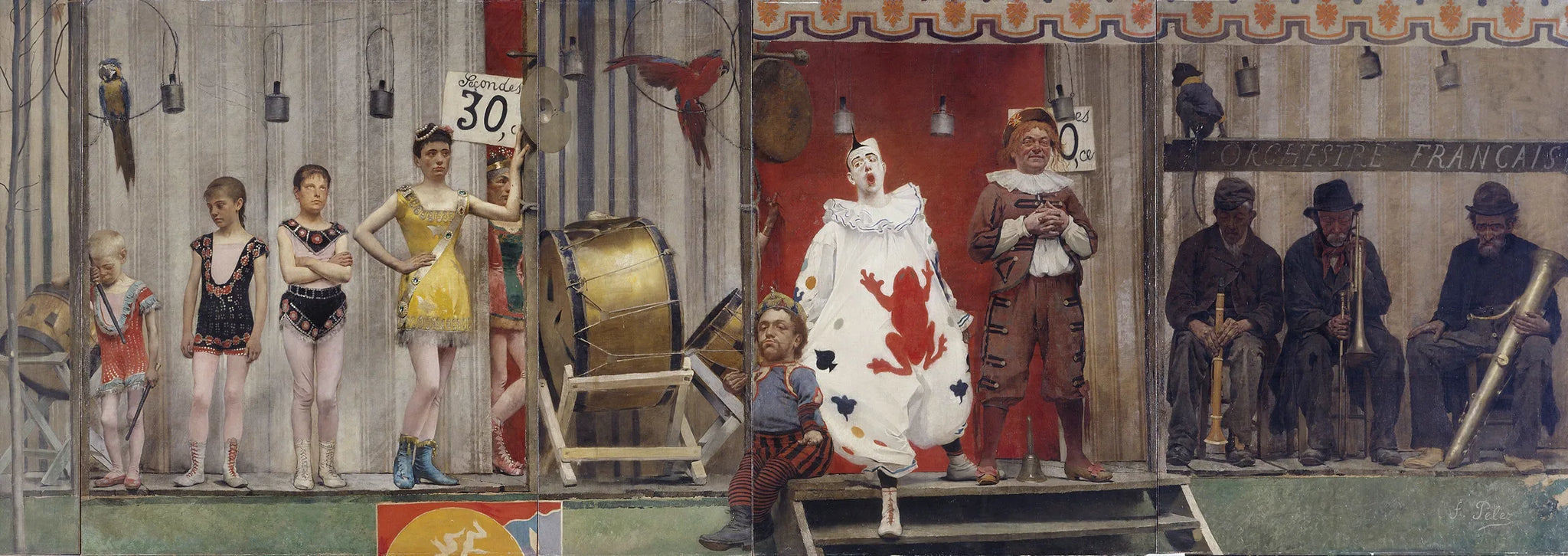Grimaces et misère - Les Saltimbanques (les musiciens) - Fernand Pelez image 1 tableau peint à l’huile sur toile