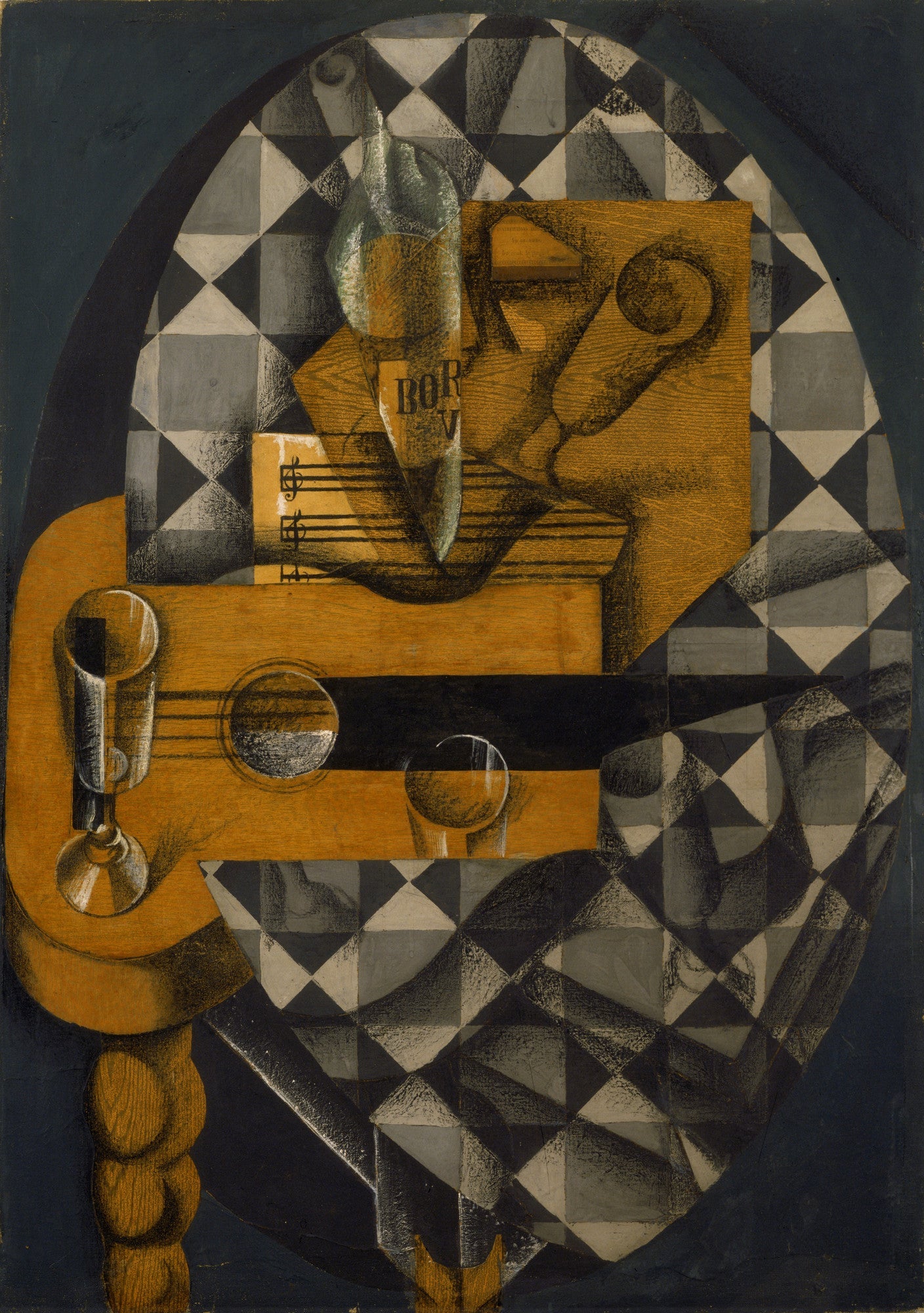 Guitare et lunettes - Juan Gris - Alpha Reproduction