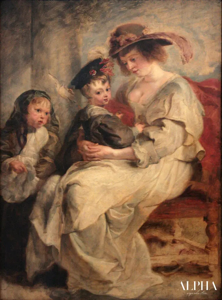 Hélène Fourment et ses enfants - Peter Paul Rubens - Reproductions de tableaux et peintures haut de gamme