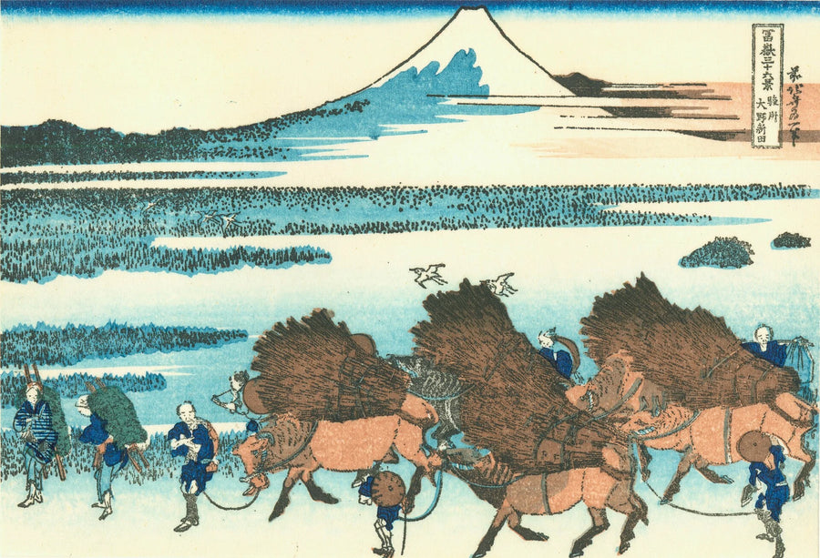 सुरुगा प्रांत में ओनो के चावल के खेत - Katsushika Hokusai