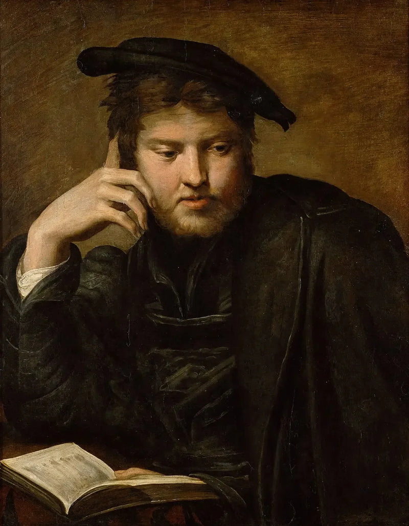 पुरुष जो एक किताब पकड़ रहा है - Parmigianino