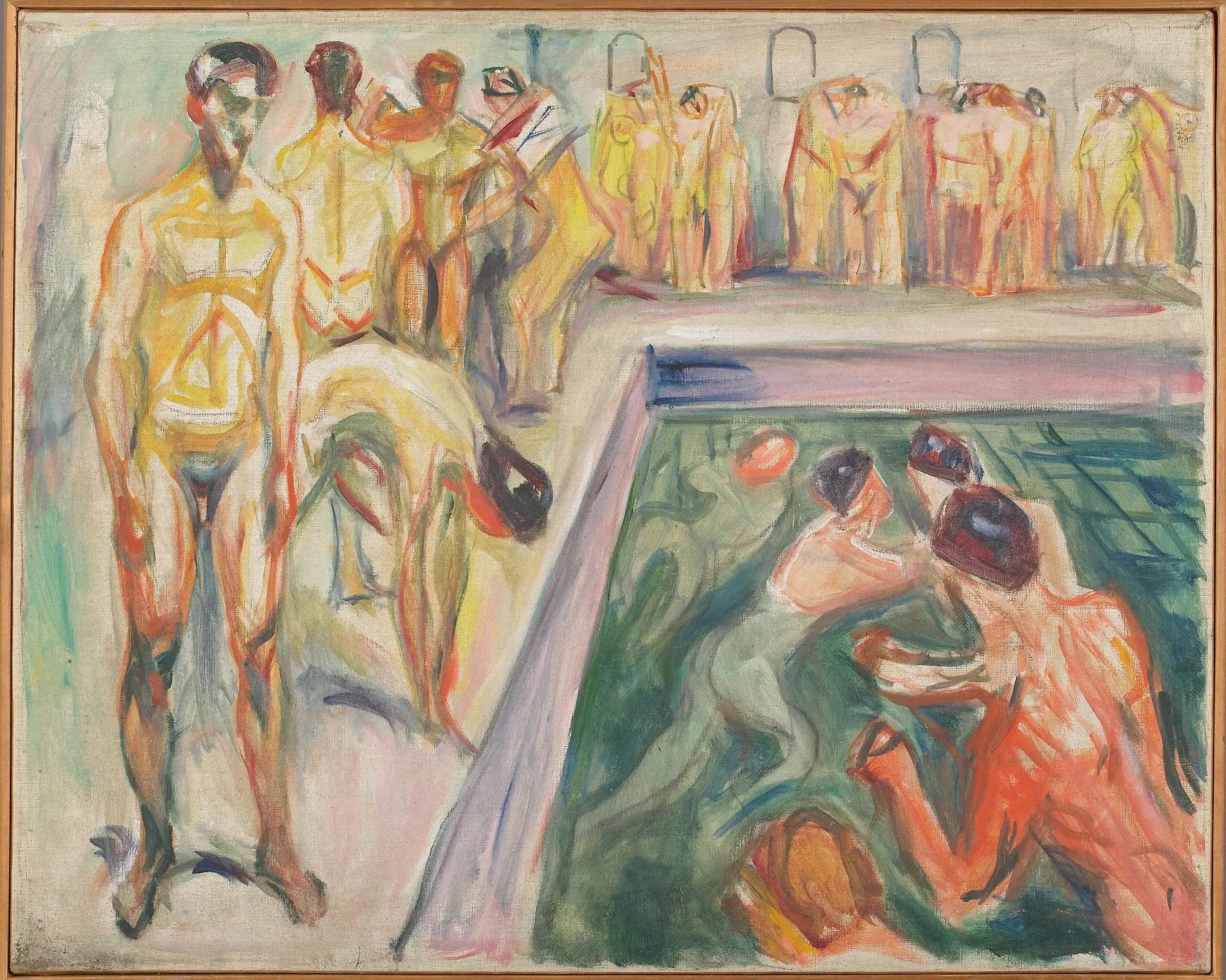Hommes nus à la piscine - Edvard Munch image 1 reproduction réalisée par Alpha Reproduction