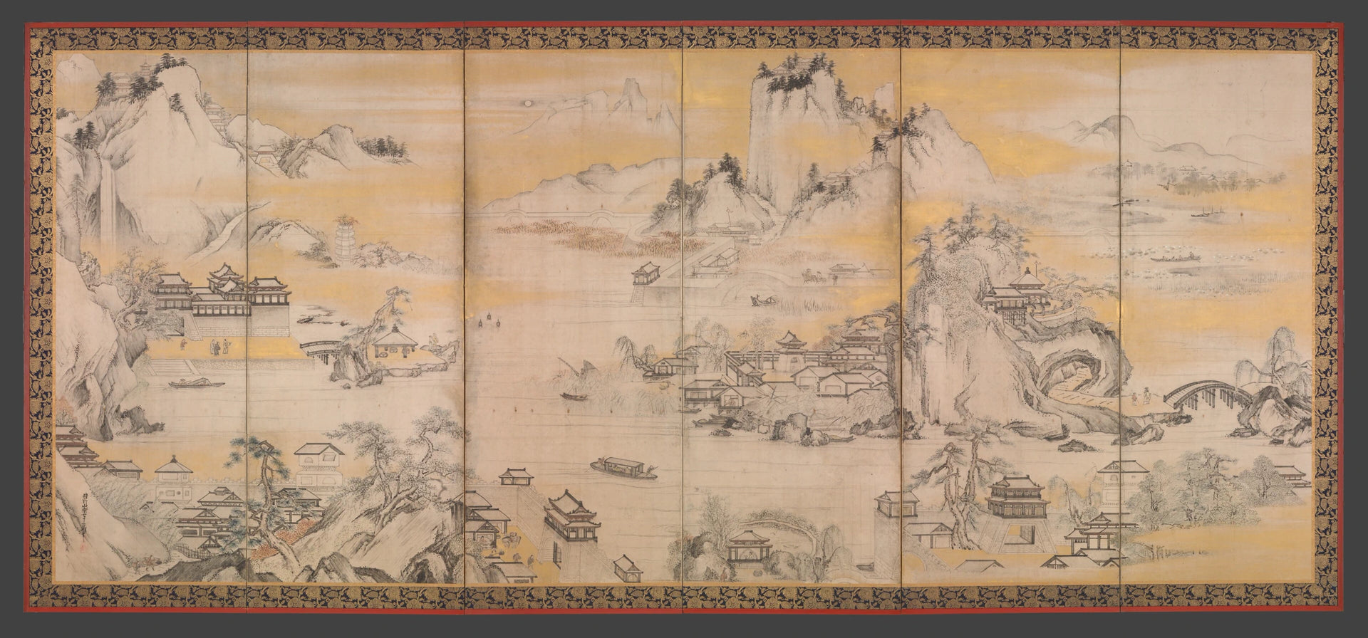 Île de Jinshan et lac de l’Ouest, Kanō Sanraku, 1630