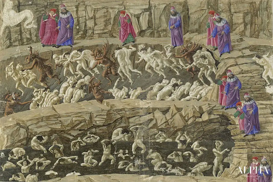 Illustration de la Divine Comédie de Dante Alighieri - Sandro Botticelli - Reproductions de tableaux et peintures haut de gamme