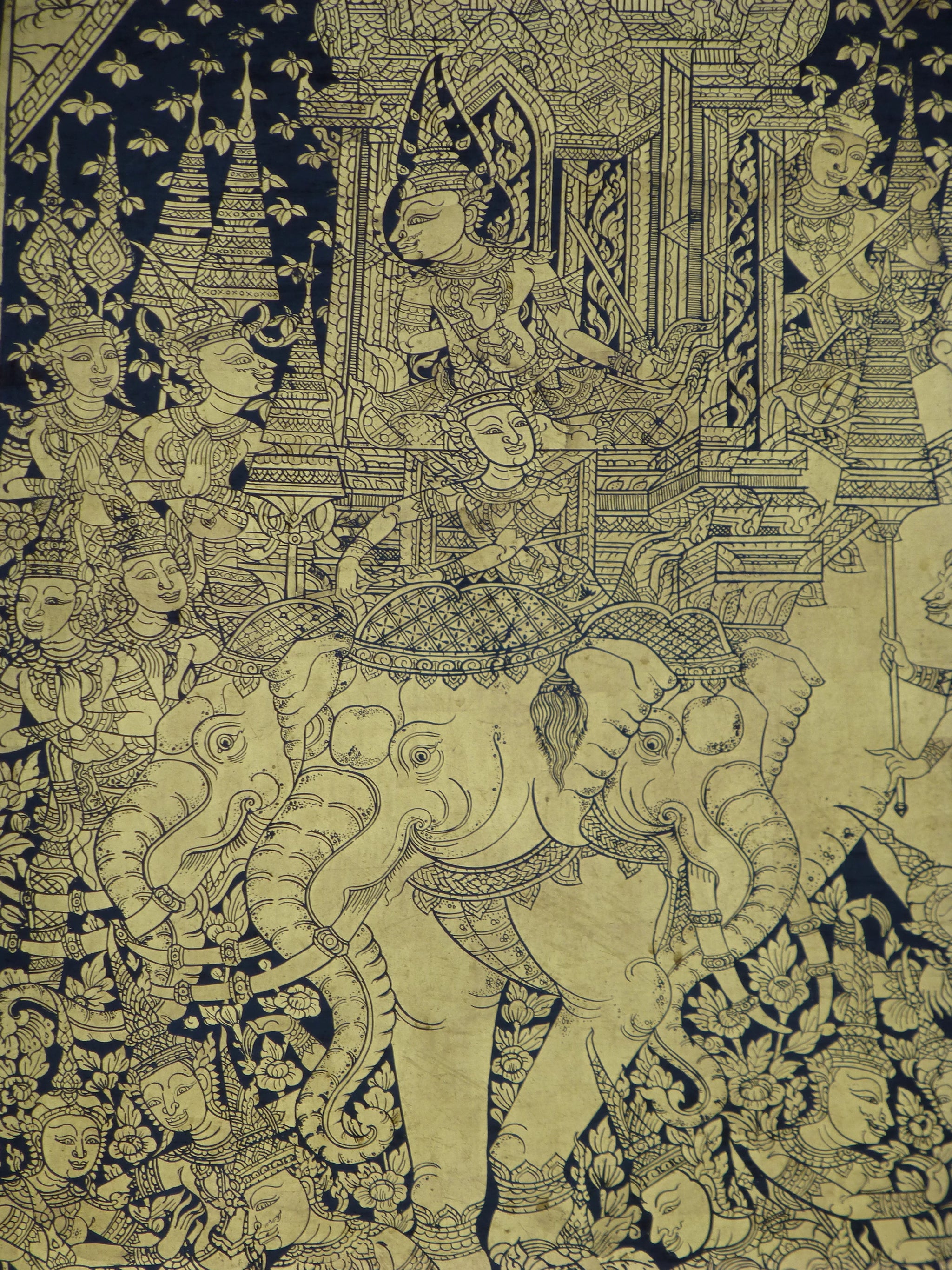 Indra sur l'éléphant Airavata, Ateliers de Wat Suthat, XIXe siècle