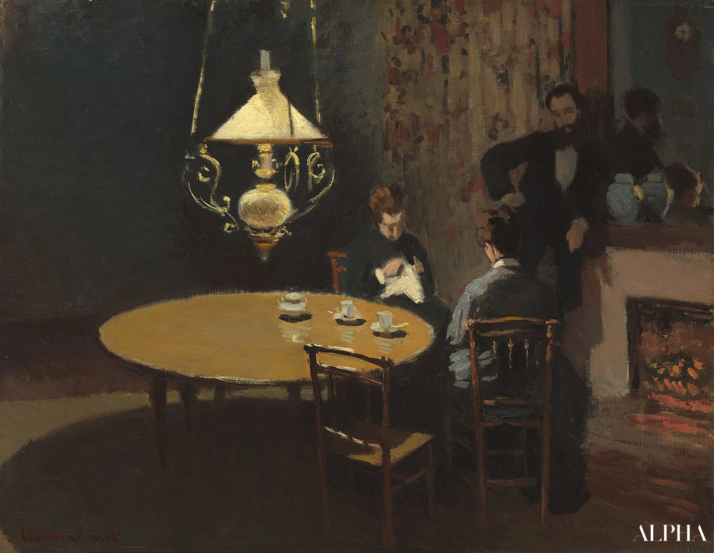 Intérieur, Après dîner - Claude Monet - Reproductions de tableaux et peintures haut de gamme