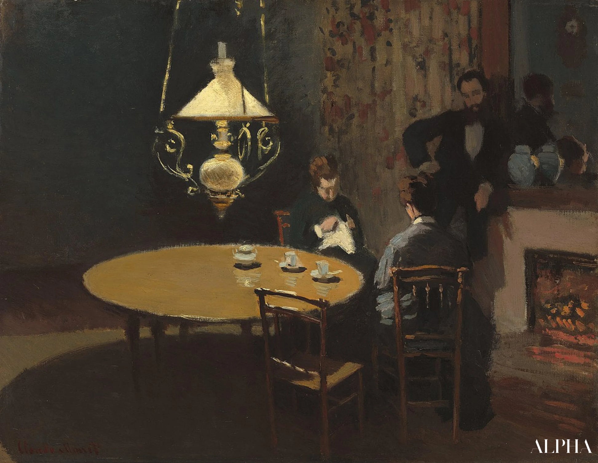 Intérieur, Après dîner - Claude Monet - Reproductions de tableaux et peintures haut de gamme