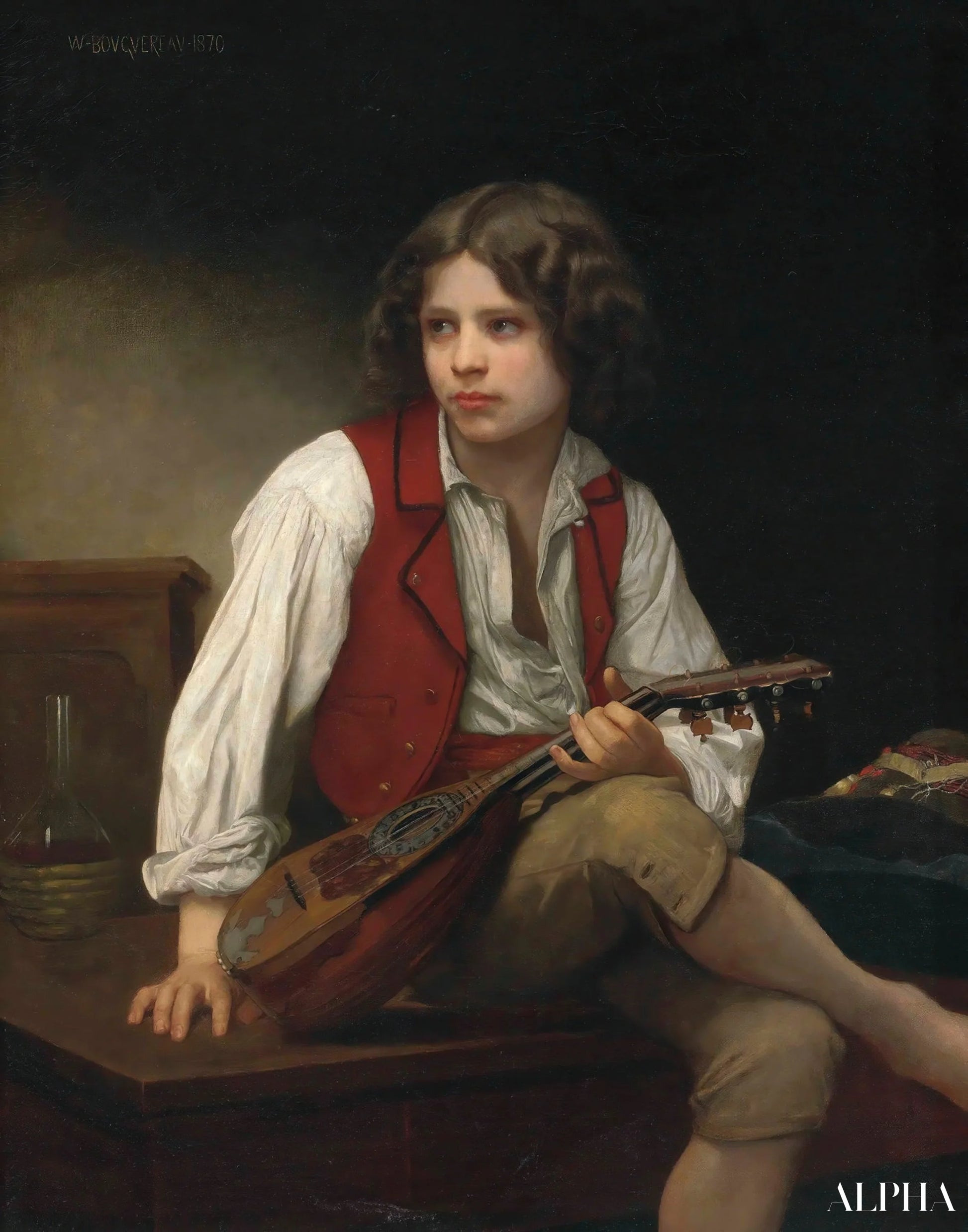 Italien à la mandoline - William Bouguereau Reproductions de tableaux à la peinture à l’huile