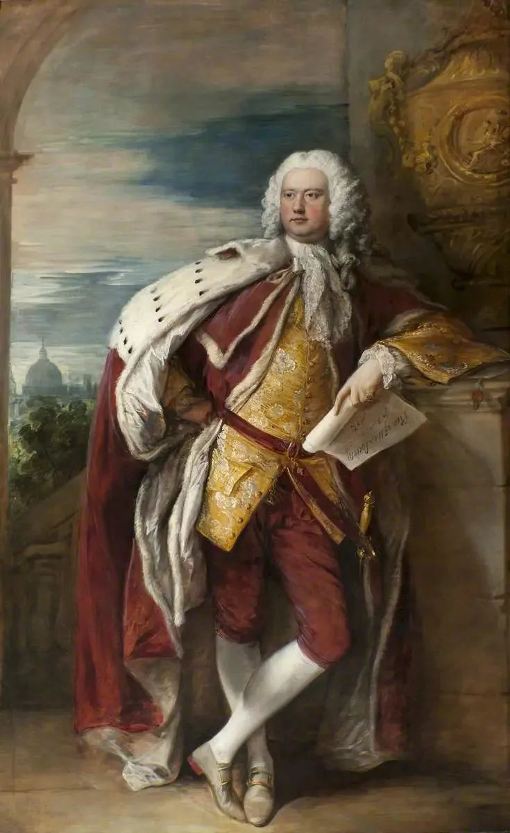 जैकब बुवेरी (1694–1761), फोल्कस्टोन के प्रीमियर विकॉम्ट और सोसाइटी ऑफ आर्ट्स के पहले अध्यक्ष (थॉमस हडसन के अनुसार) - थॉमस गेंसबरो