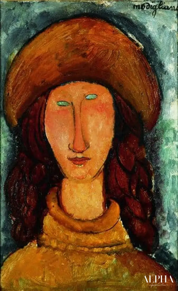 Jeanne Hebuterne en pull-over - Amadeo Modigliani - Reproductions de tableaux et peintures haut de gamme