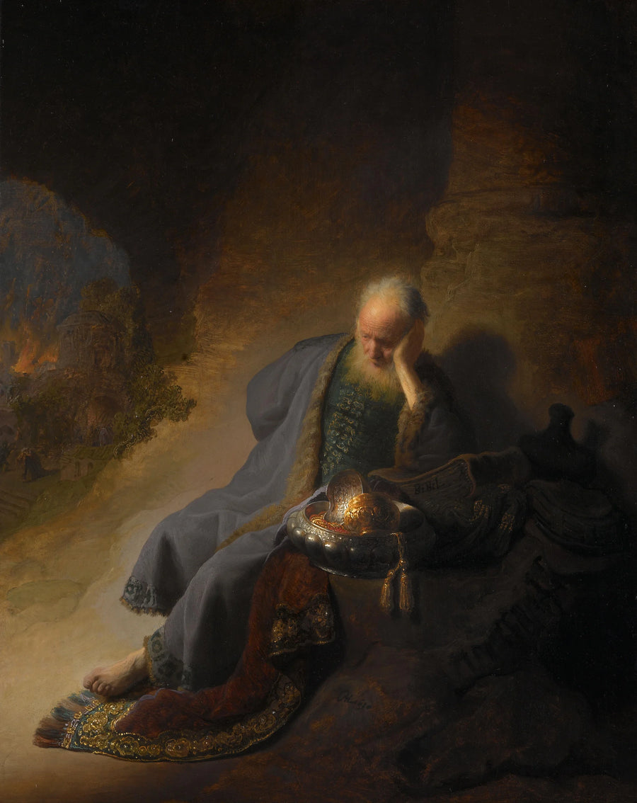 Jérémie pleurant la destruction de Jérusalem — Rembrandt, 1630, Rijksmuseum