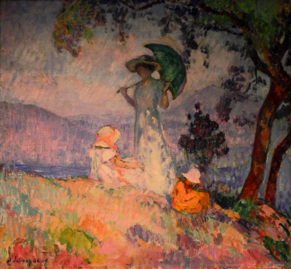 Jeune femme à l'ombrelle - Henri Lebasque image 1 reproduction artisanale de tableau