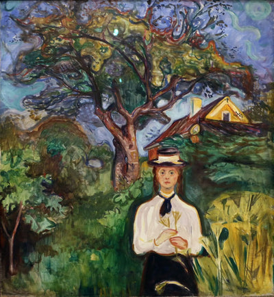 Reproduction du tableau « Jeune Femme sous un pommier - Edvard Munch » par Alpha Reproduction en peinture à l’huile