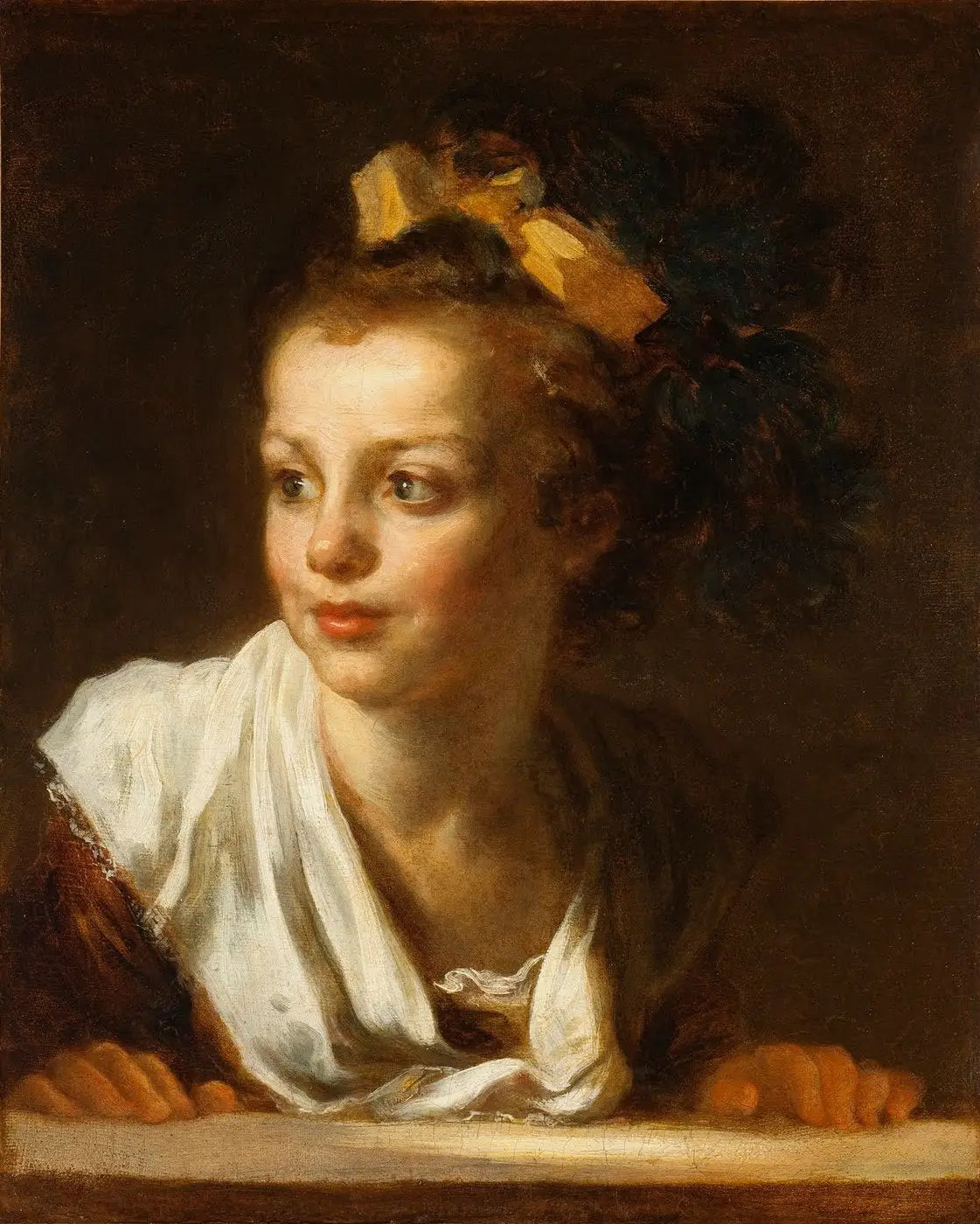 Jeune fille appuyée sur le rebord d’une fenêtre - Jean-Honoré Fragonard - Alpha Reproduction