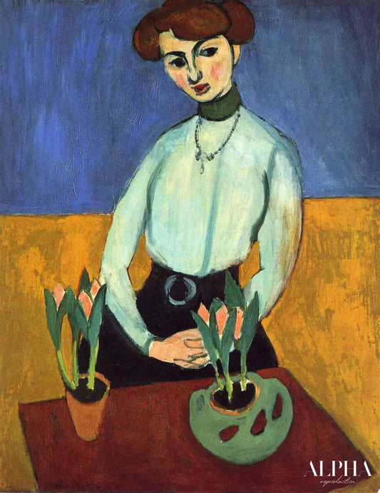 Jeune fille aux tulipes Jeanne Vaderin - Matisse - Reproductions de tableaux et peintures haut de gamme