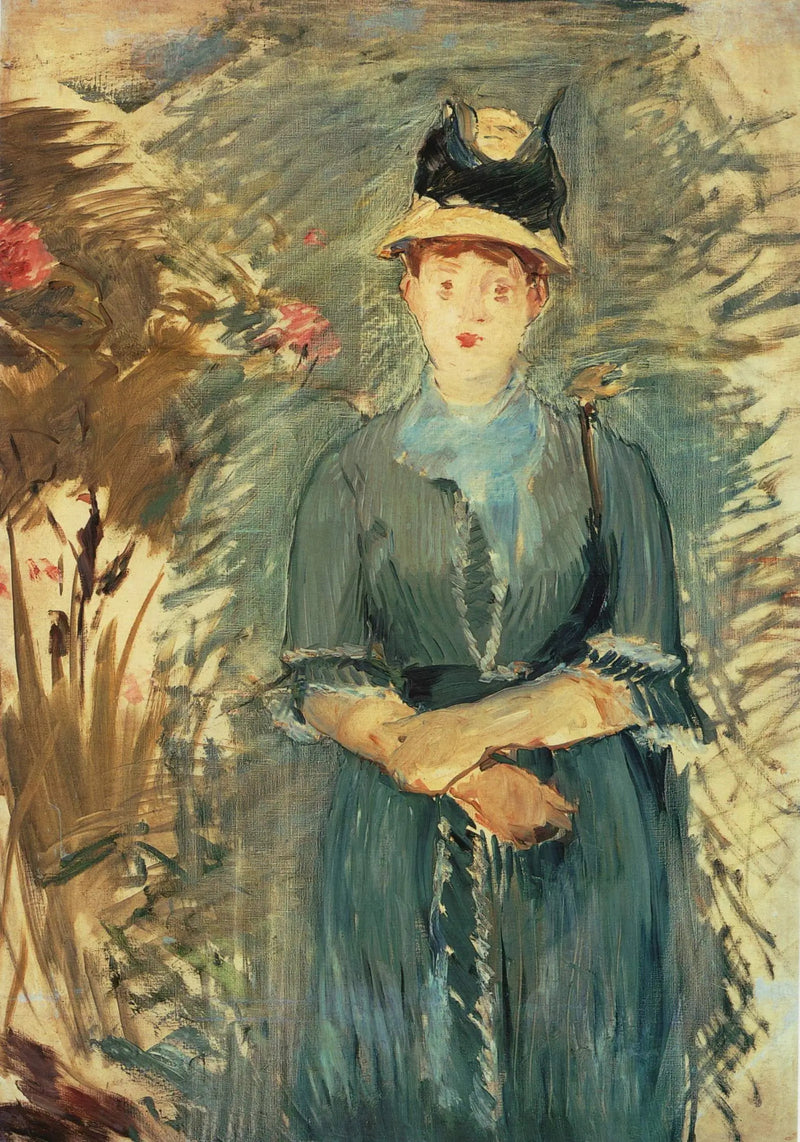 फूलों में युवा लड़की - Édouard Manet