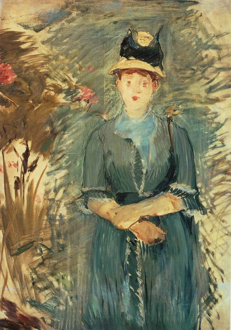 फूलों में युवा लड़की - Édouard Manet