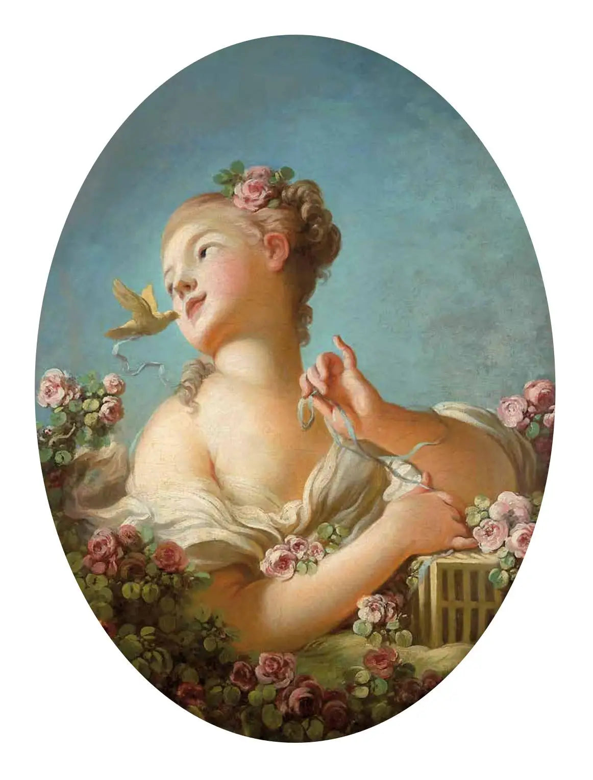 Jeune Fille délivrant un oiseau de sa cage - Jean-Honoré Fragonard - Alpha Reproduction