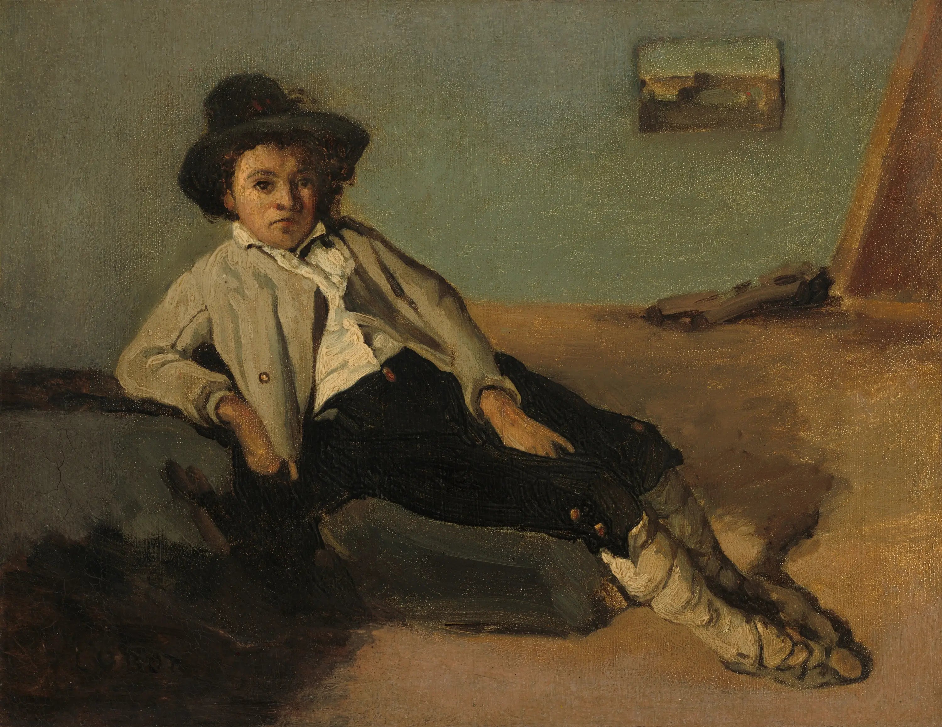 Jeune Paysan italien - Jean-Baptiste Camille Corot - Alpha Reproduction