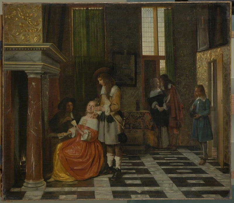 Joueurs de cartes dans un riche intérieur - Pieter de Hooch