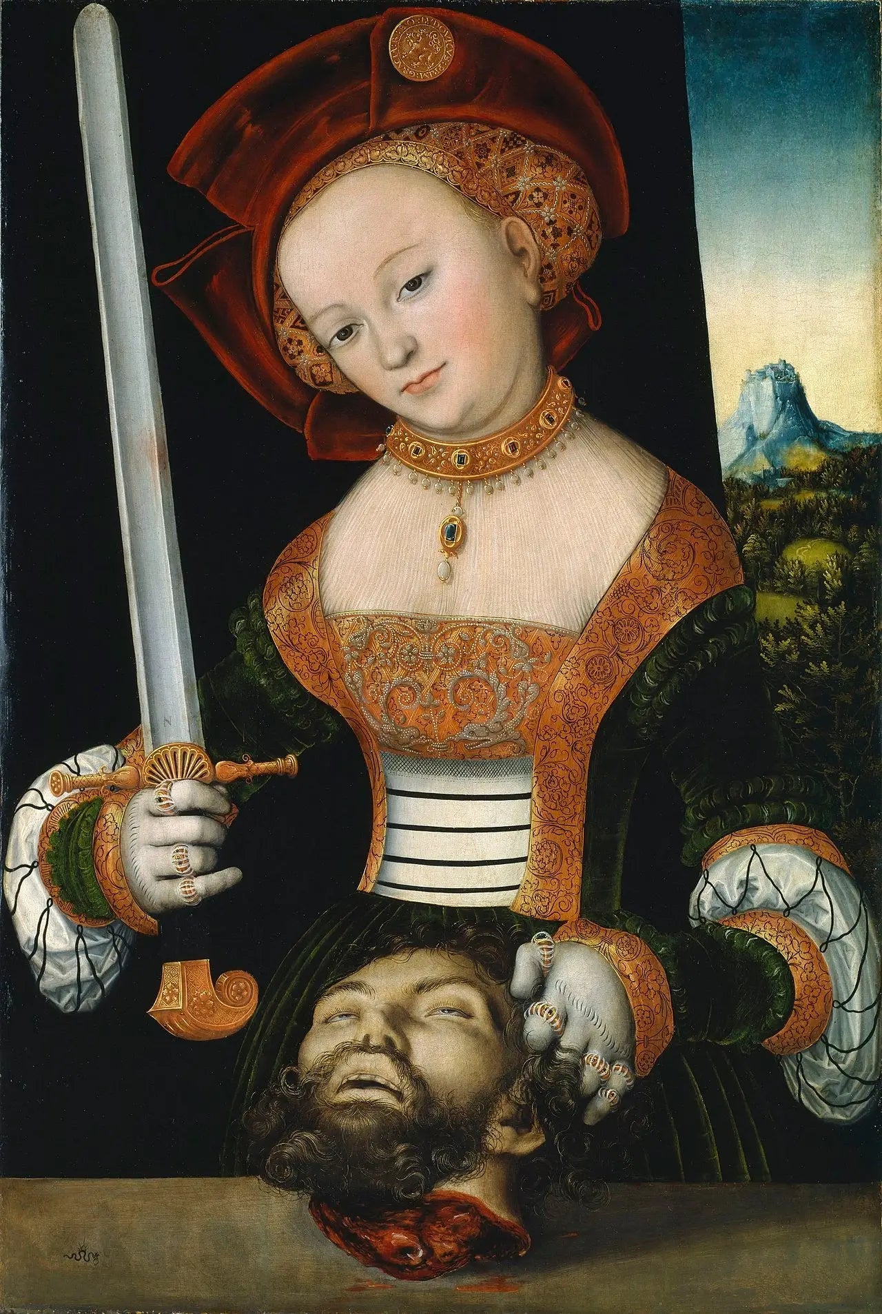 Judith avec la tête d'Holopherne - Lucas Cranach the Elder image 1 reproduction de peinture à l’huile
