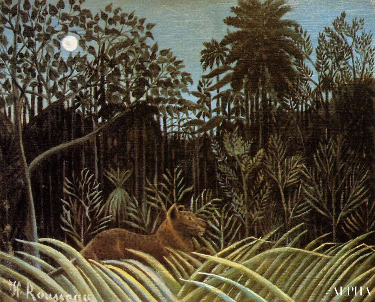 Jungle avec Lion - Henri Rousseau - Reproductions de tableaux et peintures haut de gamme