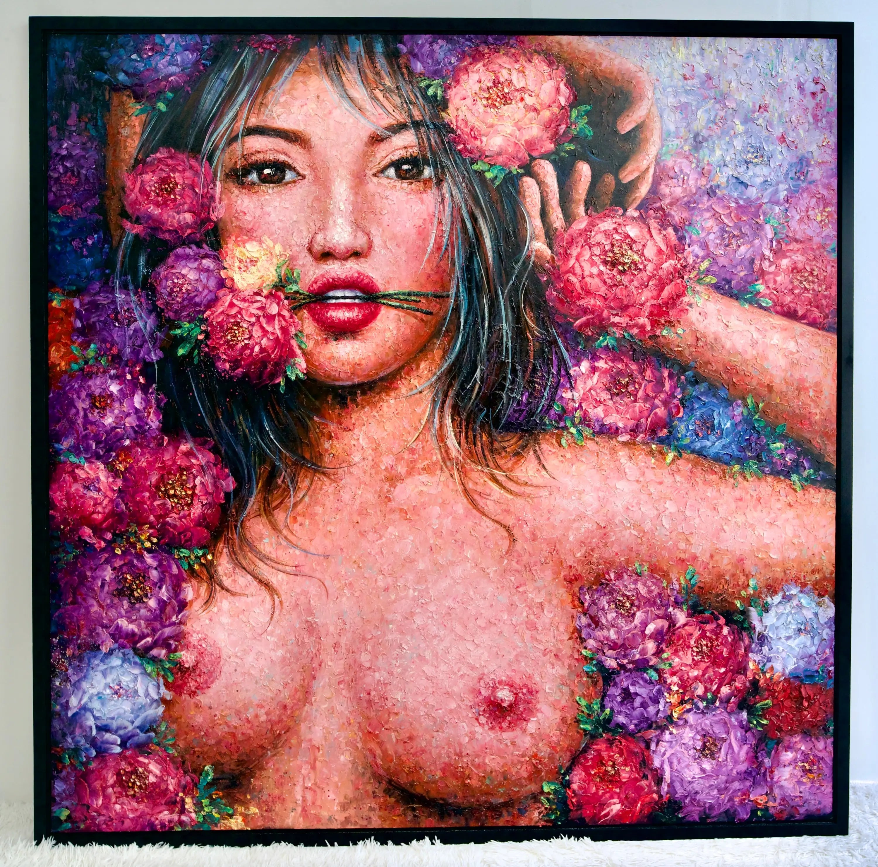 L'amour en Fleurs | 200 x 200 cm image 19 reproduction artisanale de tableau