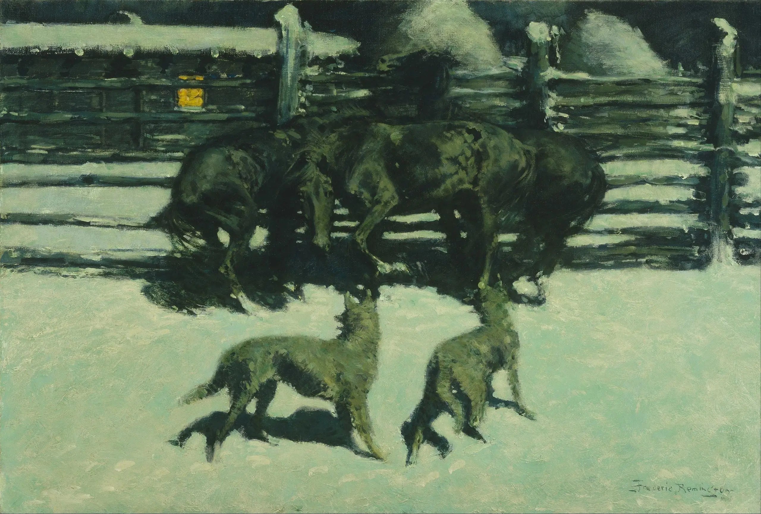 L'appel à l'aide - Frederic Remington image 1 copie de tableau peinte à la main