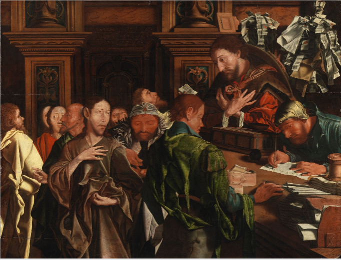 L'appel de saint Matthieu - Marinus van Reymerswale image 1 reproduction de peinture à l’huile