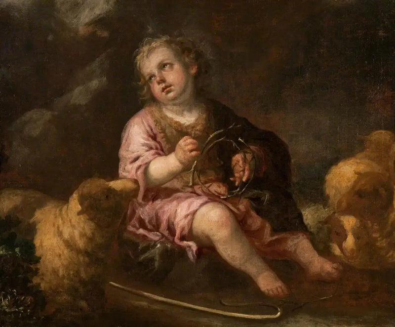 बच्चे यीशु जैसे अच्छा चरवाहा - बारटोलोमे़ Esteban Murillo