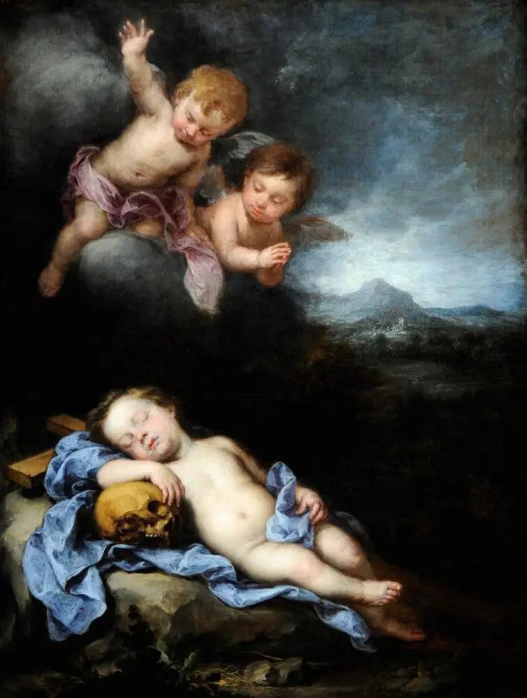 क्राइस्ट पर सोया हुआ बच्चे यीशु - बारटोलोमे Esteban Murillo