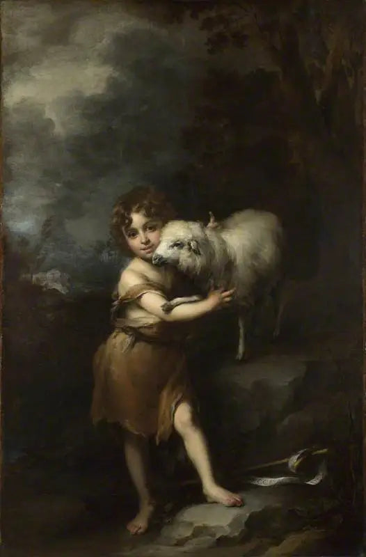 संत जॉन का बच्चा और मेमना - बारटोलोमे़ Esteban Murillo