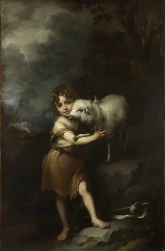 संत जॉन का बच्चा और मेमना - बारटोलोमे़ Esteban Murillo
