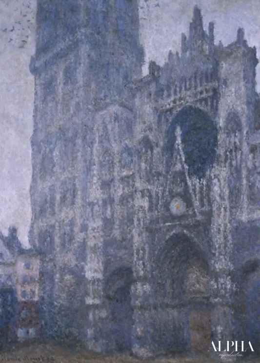 La Cathédrale de Rouen. Le Portail et la tour d’Albane. Temps gris (W1345) - Claude Monet - Reproductions de tableaux et peintures haut de gamme