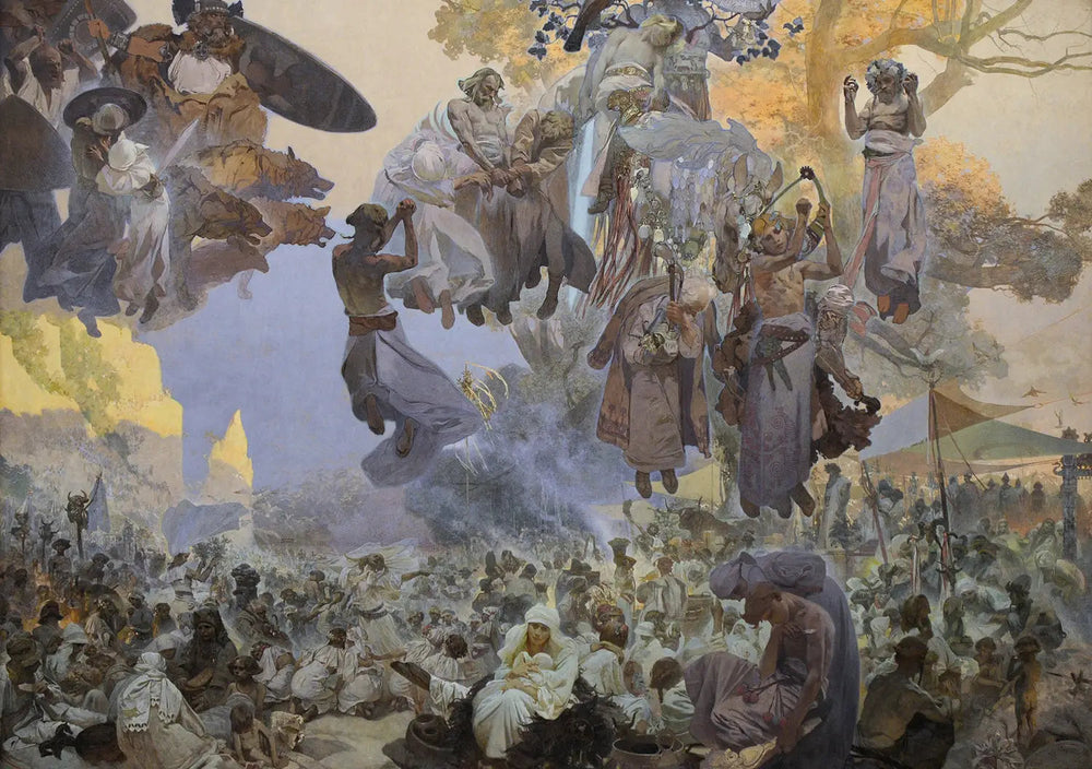 La célébration de Svantovít - Alphonse Mucha image 1 copie de tableau peinte à la main