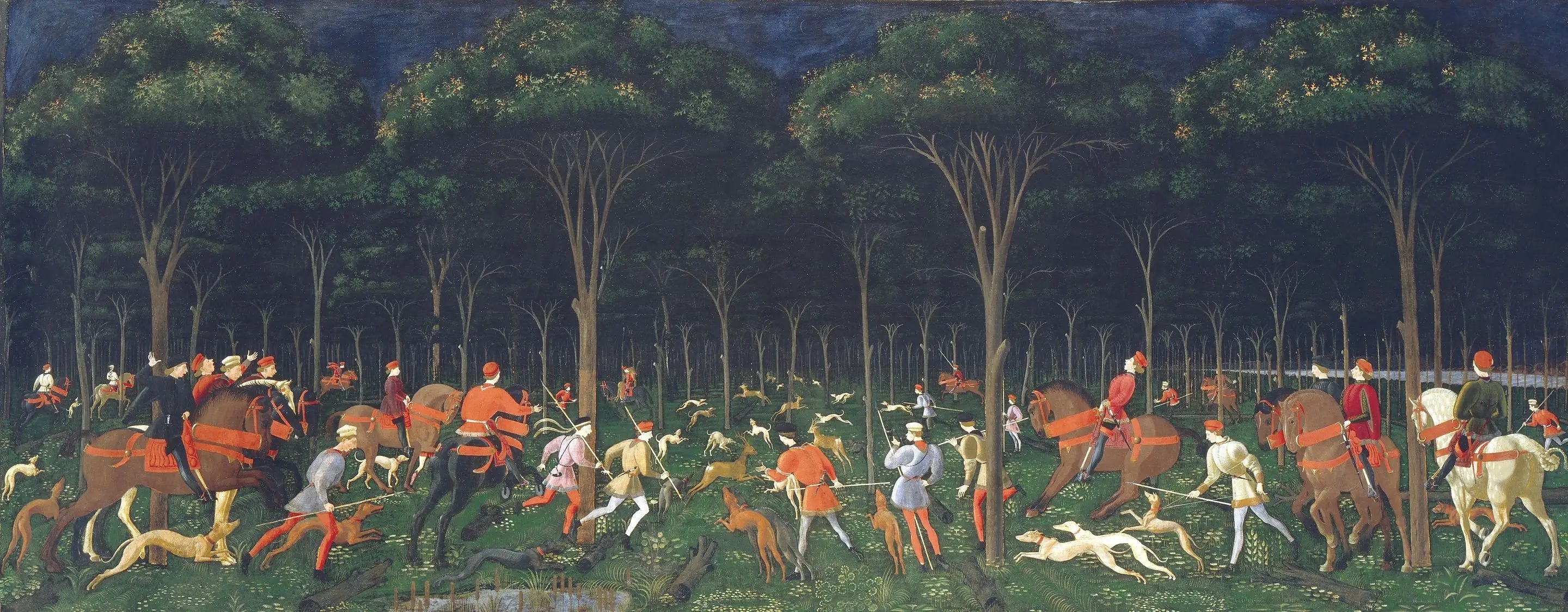 La Chasse de nuit - Paolo Uccello image 1 copie peinte à la main à l’huile