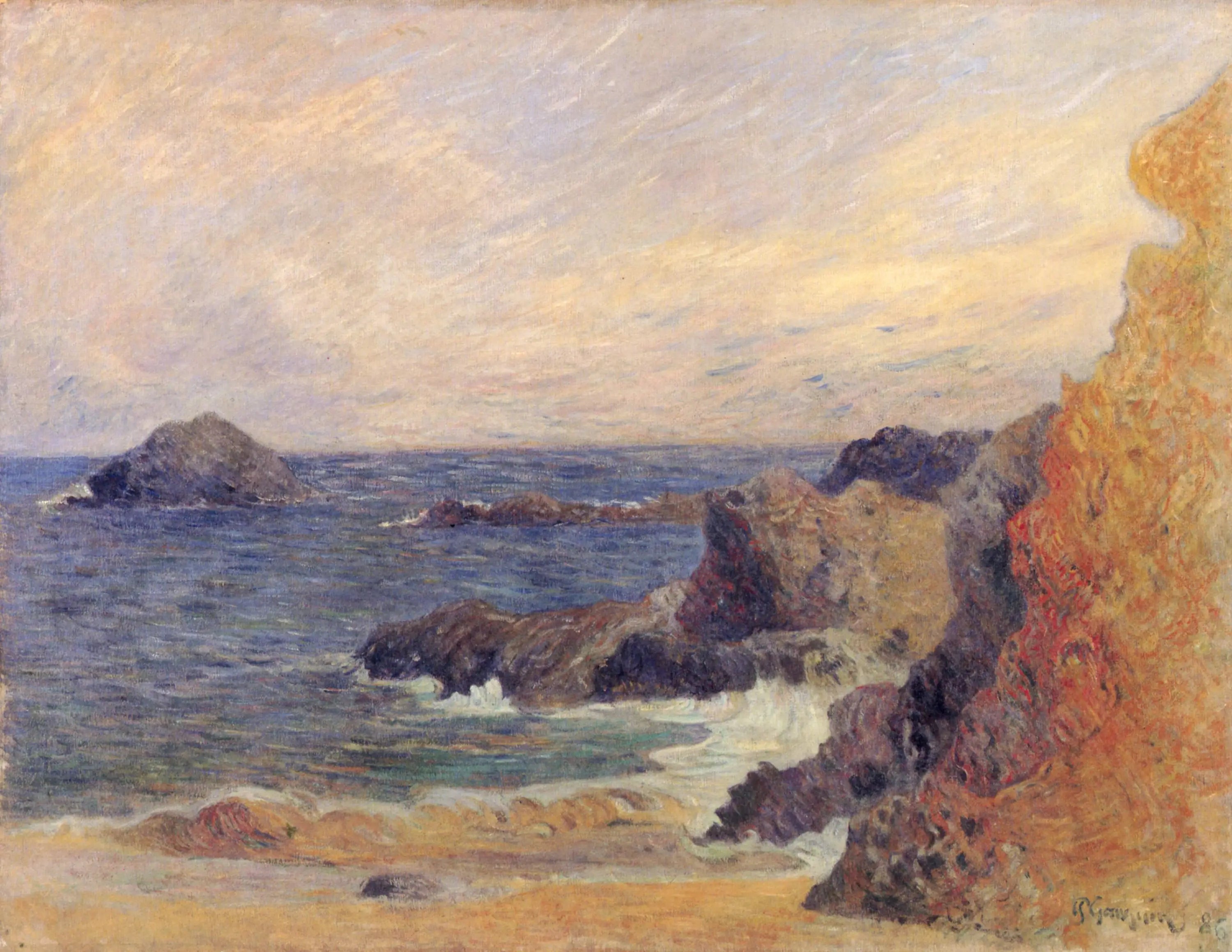 Reproduction du tableau « La côte rocheuse - Paul Gauguin » par Alpha Reproduction en peinture à l’huile