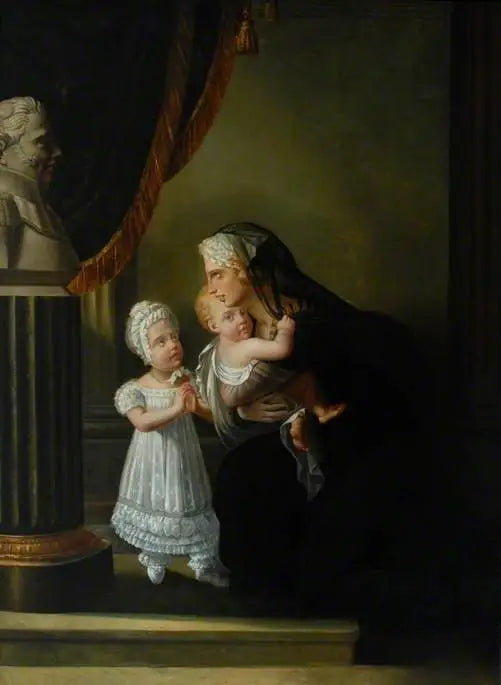 La duchesse de Berri et ses deux enfants priant devant un buste de son mari - François Gérard image 1 reproduction réalisée par Alpha Reproduction