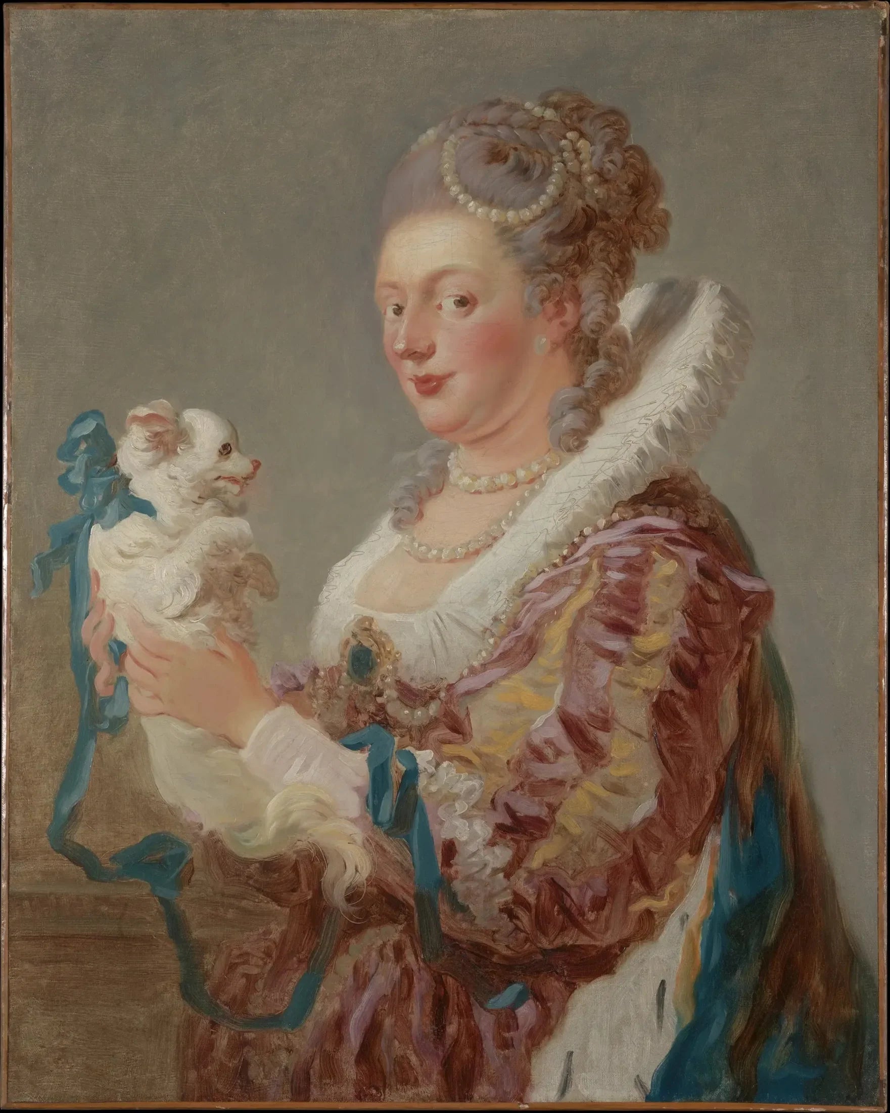 La Femme au chien - Jean-Honoré Fragonard image 1 reproduction de peinture à l’huile