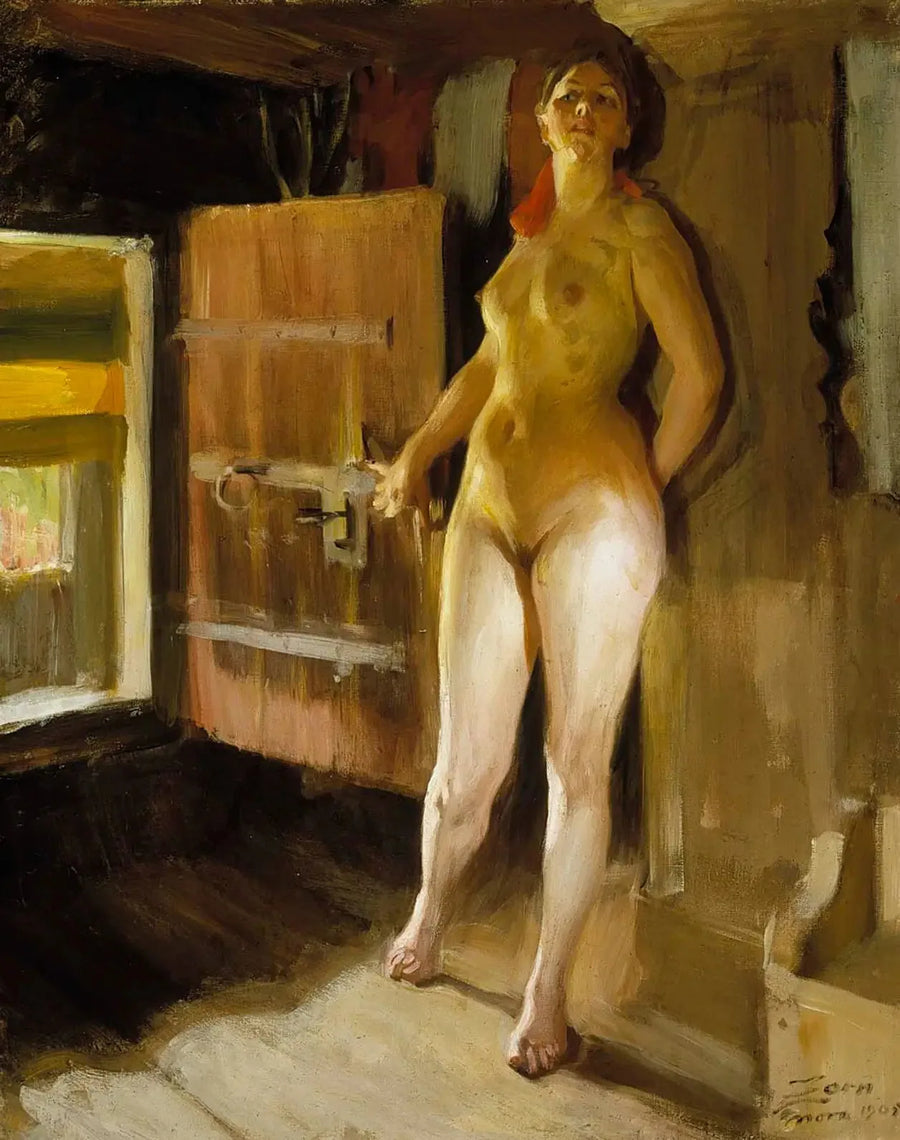 सॉना में लड़की - एंडर्स ज़ोर्न