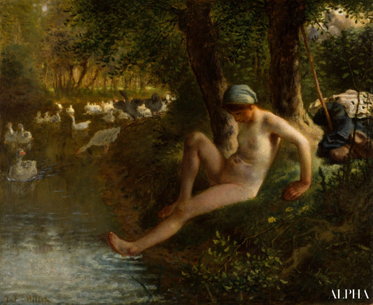 La fille de l'oie - Jean-François Millet - Reproductions de tableaux et peintures haut de gamme